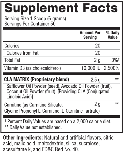 Cla+Carnitine ingredientes