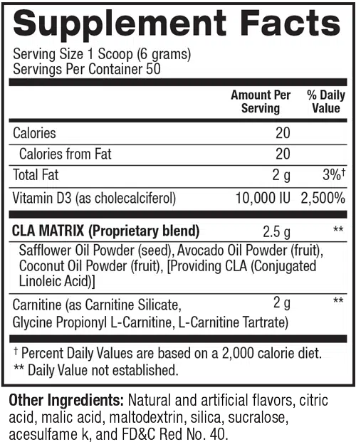 Cla+Carnitine ingredientes