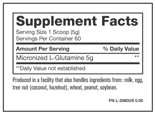 Glutamine ingredientes