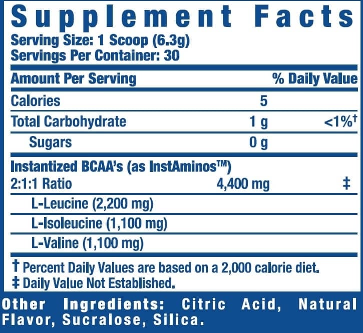 BCAA XS Powder Lemonade ingredientes