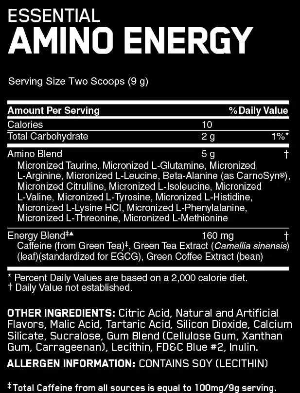 Amino Energy ingredientes