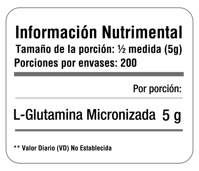 SD Glutamina ingredientes