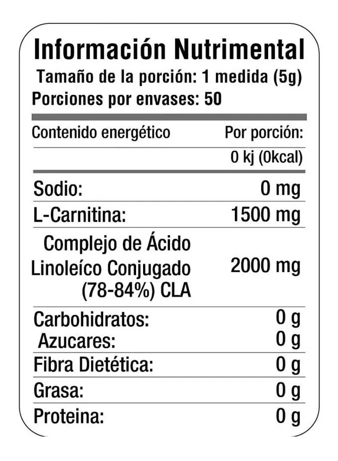 CLA + Carnitina ingredientes