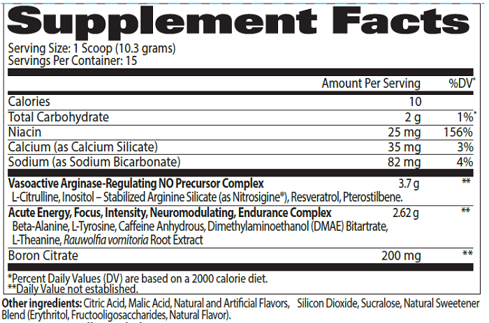 Nitraflex Advanced ingredientes