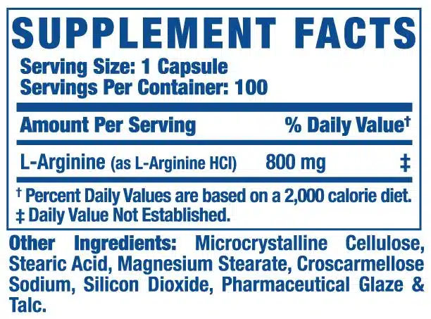 L-Arginine XS ingredientes